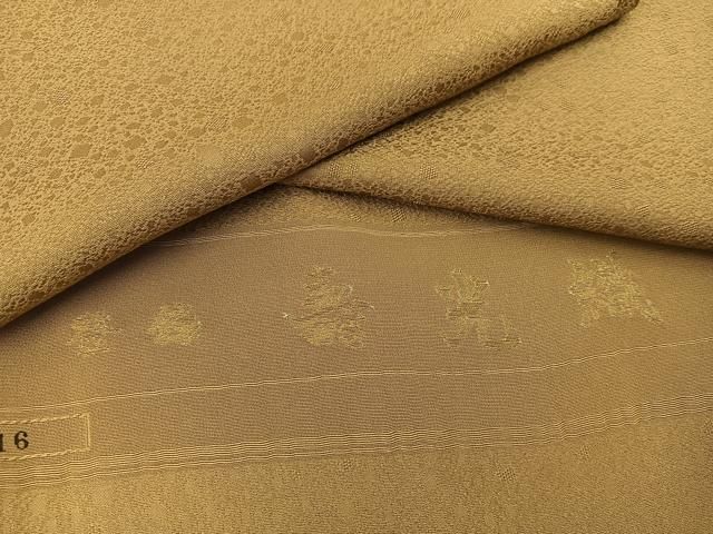 平和屋着物○上質な色無地 立波地紋 柳茶色 正絹 逸品 AAAY9819ck