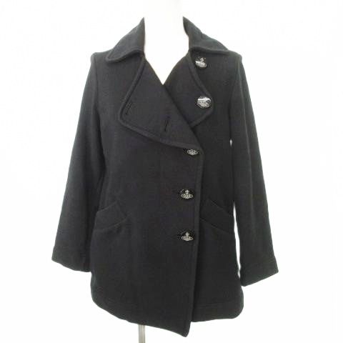 Vivienne Westwood ブラック ピーコート オーブボタン Vivienne Westwood ヴィヴィアン オーブボタン 4B ブラック red label