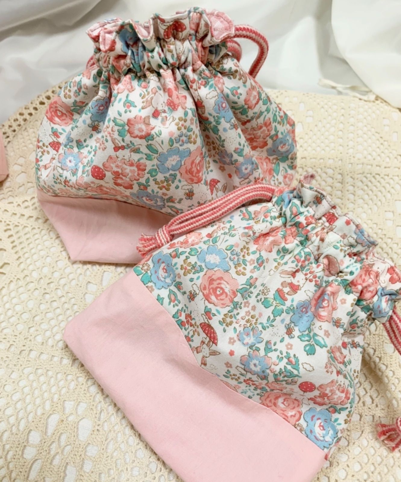 オーダー可◉ハンドメイド⭐︎ 女の子♡うさぎとお花⭐︎入園入学準備