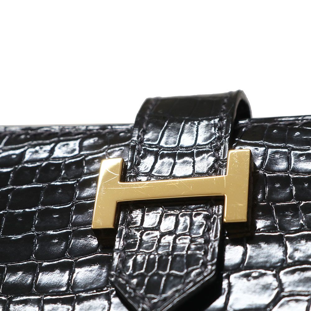 エルメス ベアンリザード ブラック 金具 長財布刻印 エルメス ベアンリザード ブラック 金具 長財布刻印 エルメス 長財布