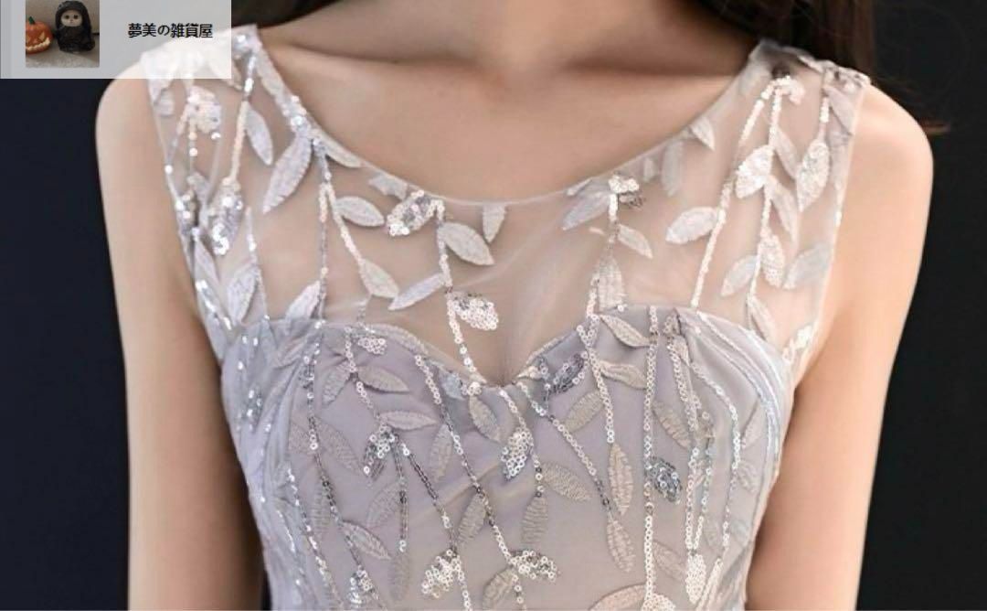 レディースファッション リーフ柄がオシャレなマーメイドイブニングドレス