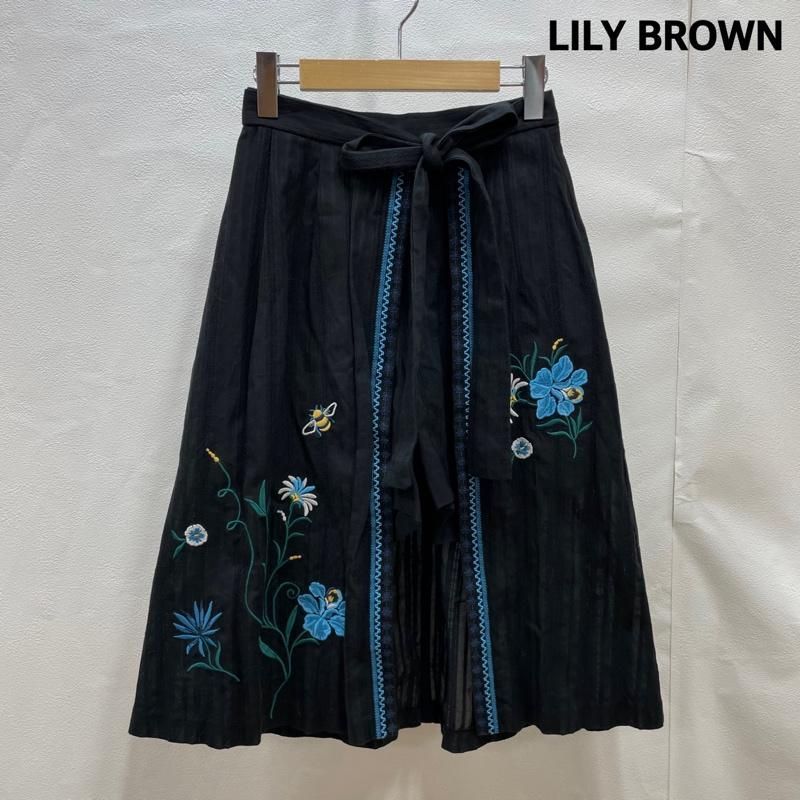 LILY BROWN リリーブラウン ラップ刺繍ショートパンツ BLK FREE  