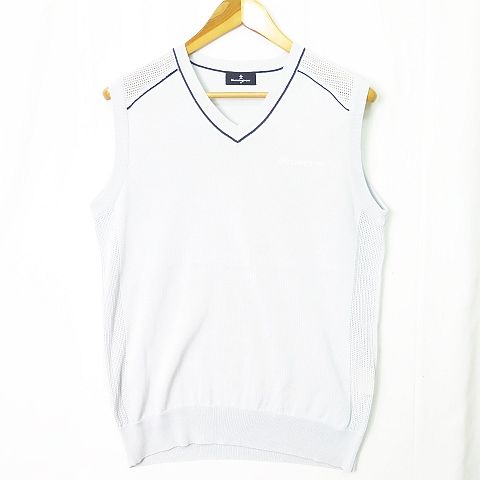 マンシングウェア MUNSINGWEAR プルベスト コットン ワンポイント M ライトブルーグレー 2sa6128