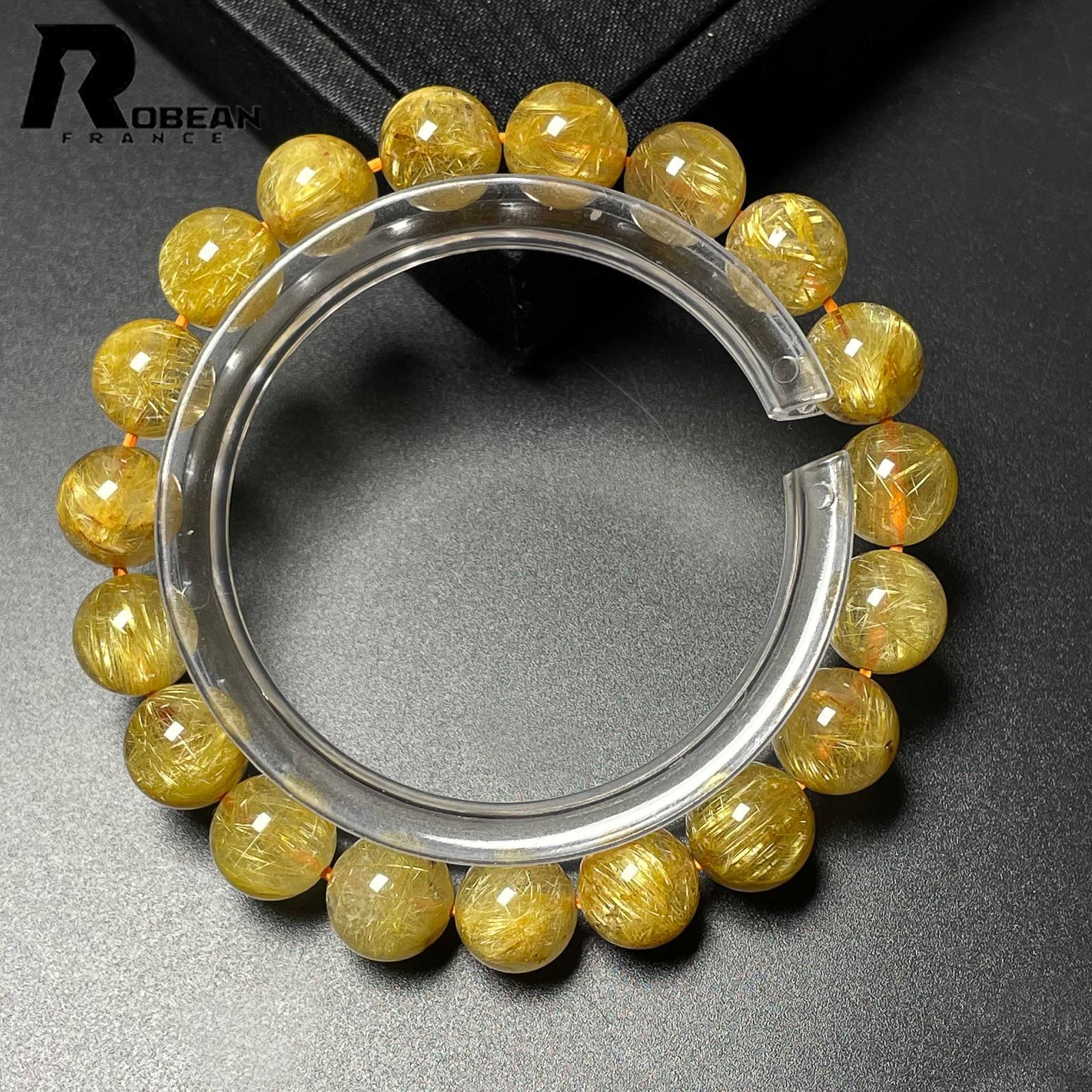 絶賛 EU製 定価14万円ROBEAN・極!極満針ルチルクォーツブレスレット パワーストーン 天然石 綺麗 金運 お守り ギフト プレゼント9.9-10.4mm M0103930