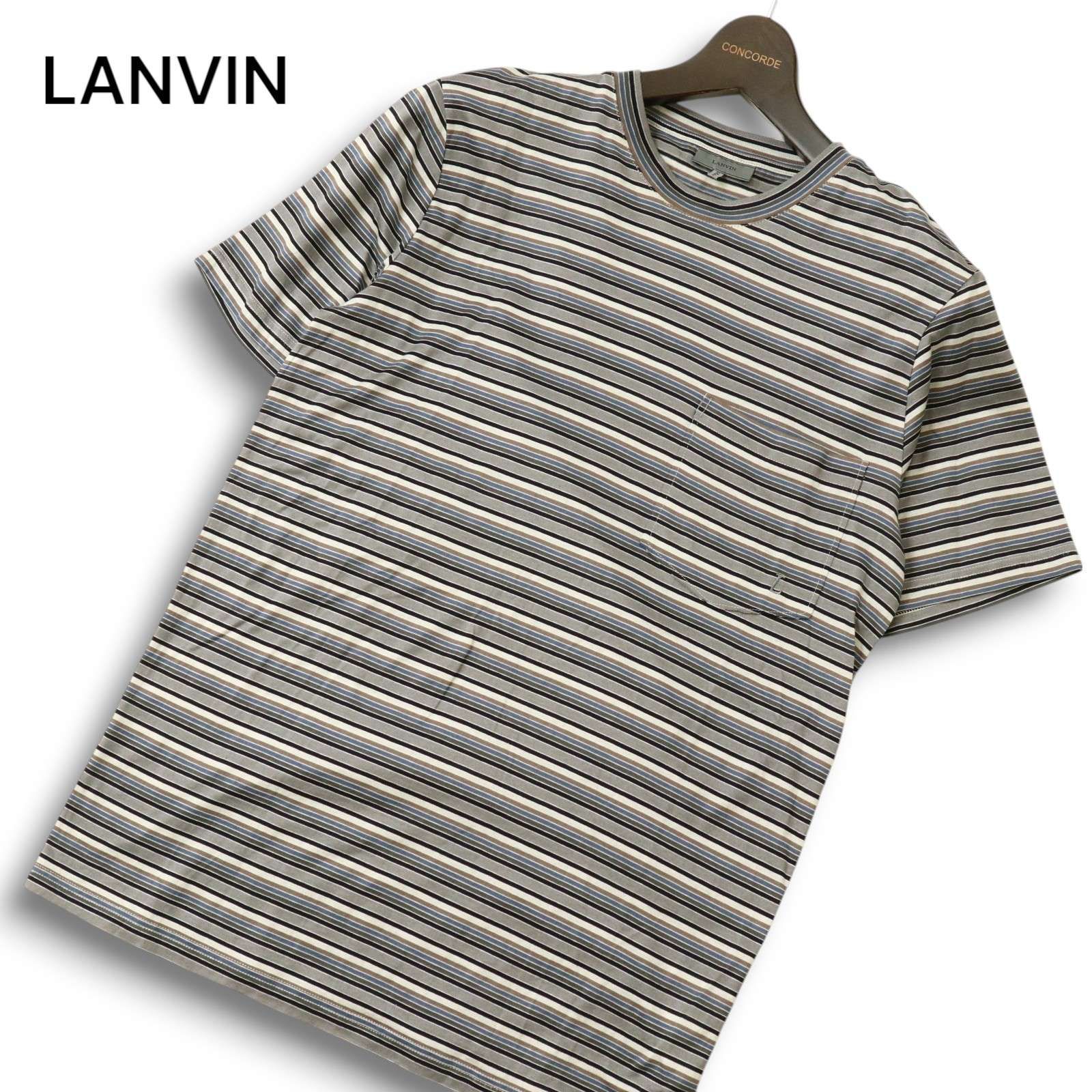 イタリア製☆ LANVIN ランバン 春夏 半袖 ボーダー カットソー Tシャツ 