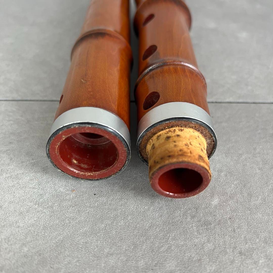 尺八 琴古流　バチ型　朱塗　木製　1尺4寸　全長約42.5cm 279g 尺八 琴古流 バチ型 朱塗 木製 1尺4寸 全長約42.5cm 279g