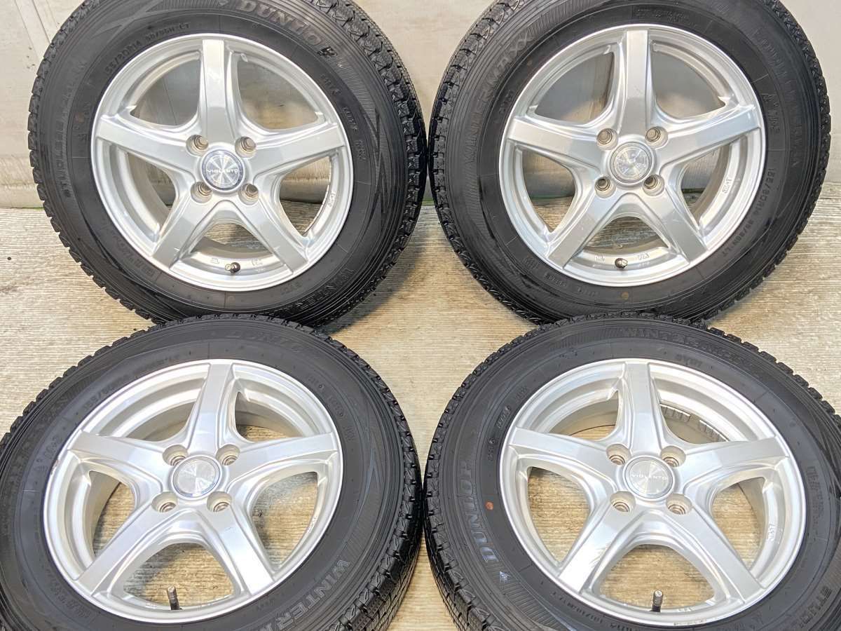 155|80R14 88|86LT ダンロップ ウィンターマックス SV01 VIOLENTO 14x5.0 39 100-4穴 タイヤ スタッドレスタイヤ ホイールセット 4本セット w14251006003