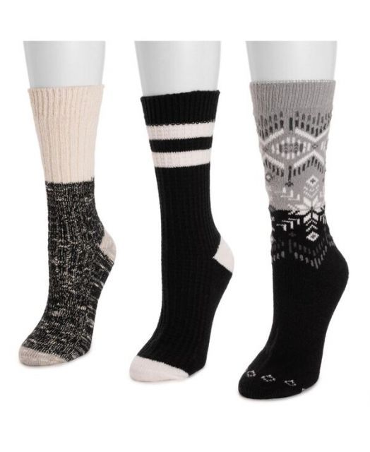 送料無料 ムクルクス レディース 靴下 アンダーウェア Women s Boot Socks 3 Pair Pack Black|grey|white 