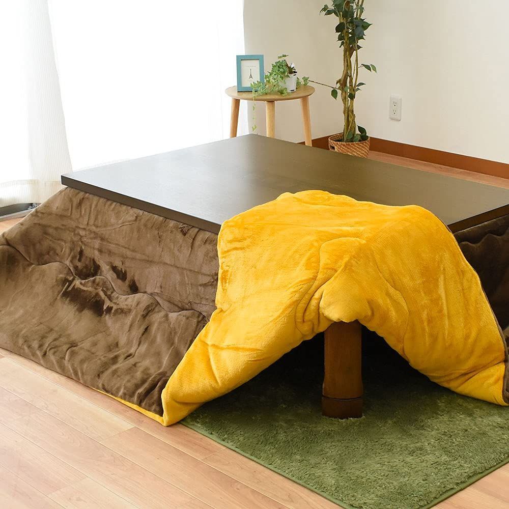 数量 おしゃれ 両面使える シンプル 適合こたつ本体 80×105cm～90×120cm リバーシブルタイプ ふわふわ あったか 無地 厚掛け オレンジ 暖かい ブラウン 約205×245cm コタツ 長方形 MUJI×MUJI マイクロファイバー