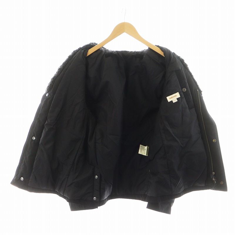 【中古】ディーゼル DIESEL ジャケット ボア ナイロン アウター M 黒 ブラック /AN15 メンズ