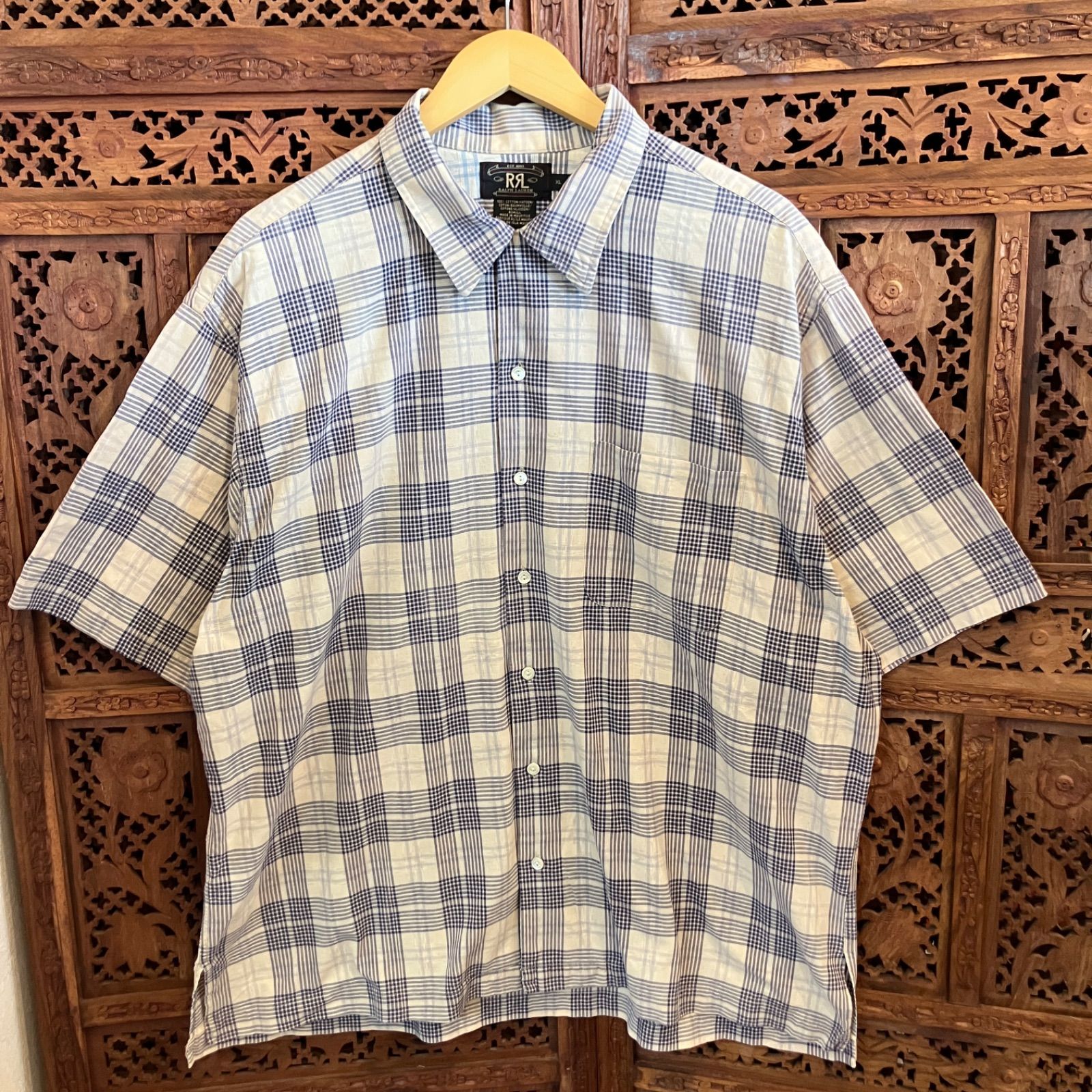 RRL / 三つ星タグ / モーリシャス製 / 半袖シャツ / 柄シャツ