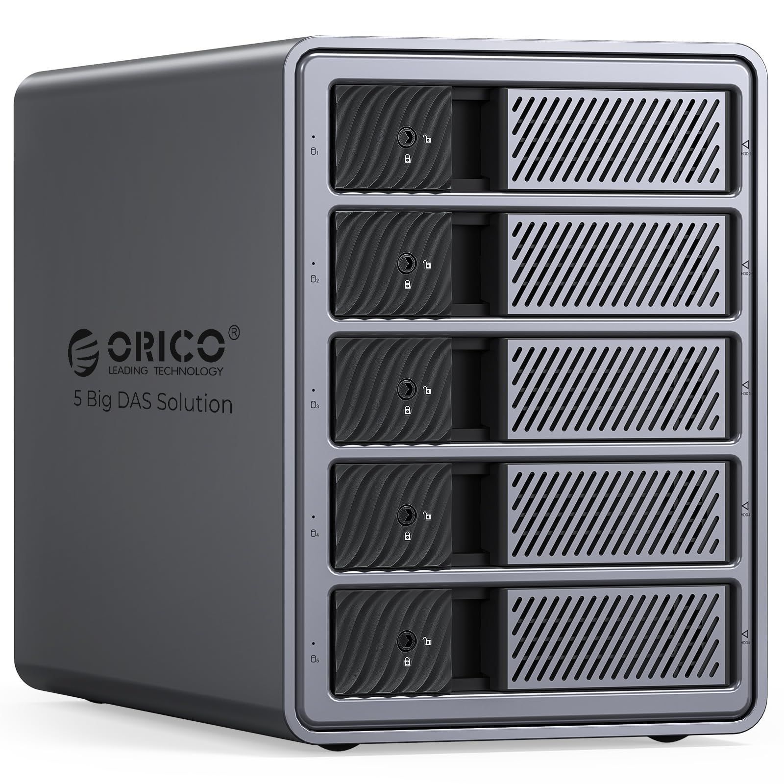 人気商品 ORICO RAID機能 HDDケース 5台 22TB*5 USB 3.0接続 RAID ケース 8 RAIDモード 3.5インチHDD用 アルミ合金制 HDD 外付けケース プッシュプル取り付け セーフティーロック機能付き 外付けハードディスクケ