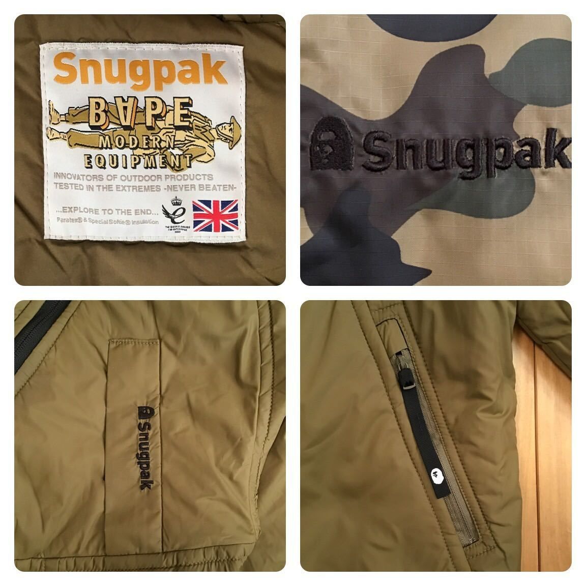 ☆リバーシブル☆ Snugpak × BAPE 中綿ジャケット Sサイズ 1st