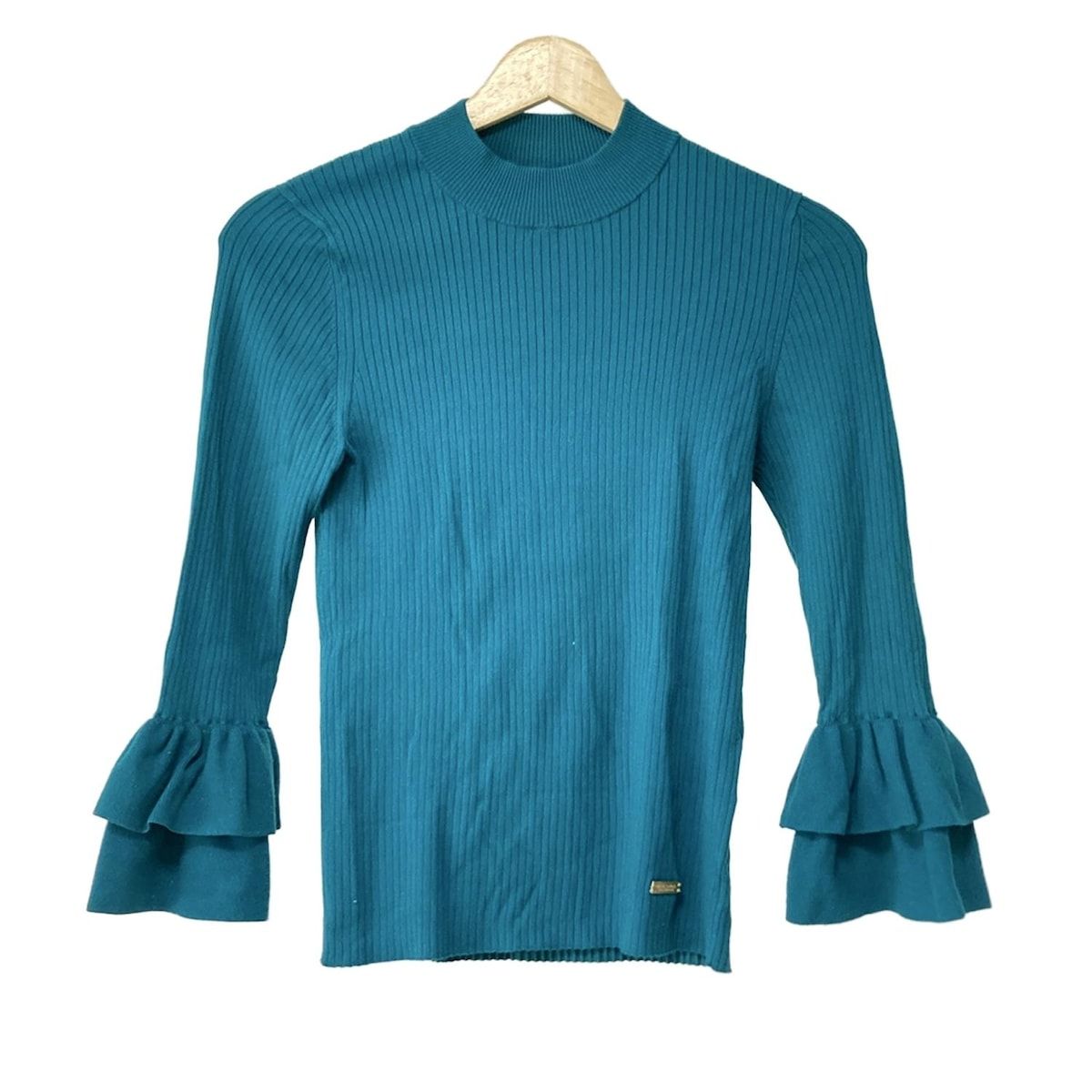 美品⭐︎BLUE LABEL CRESTBRIDGE フリルニット 38 ✨美品✨ブルー