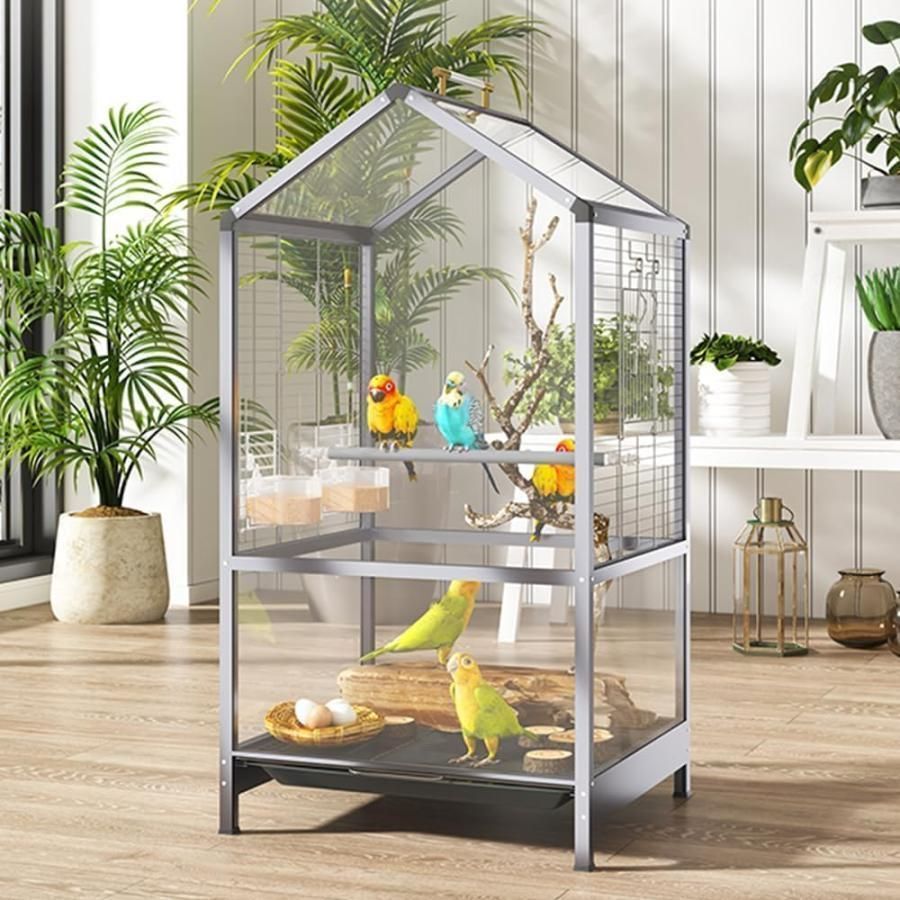 鳥かご 鳥籠　透明アクリル　Hagen Amazon | 鳥かご インコケージ 前面と境界線は完全に透明です 360