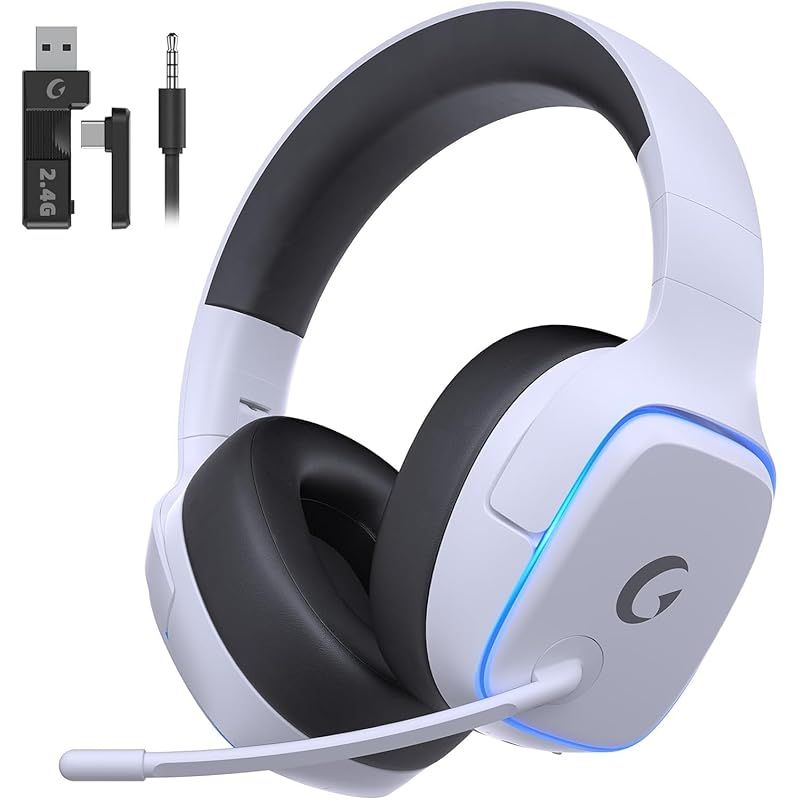 ゲーミングヘッドセット ps5 ヘッドセット 2.4G USB|Type-cアダプター|Bluetooth 5.3|有線 4WAY接続 7.1ch サラウンド 20ms超低遅延ゲームヘッドセット 軽量|アクティブノイズキャンセリング | 50MMドライ 1