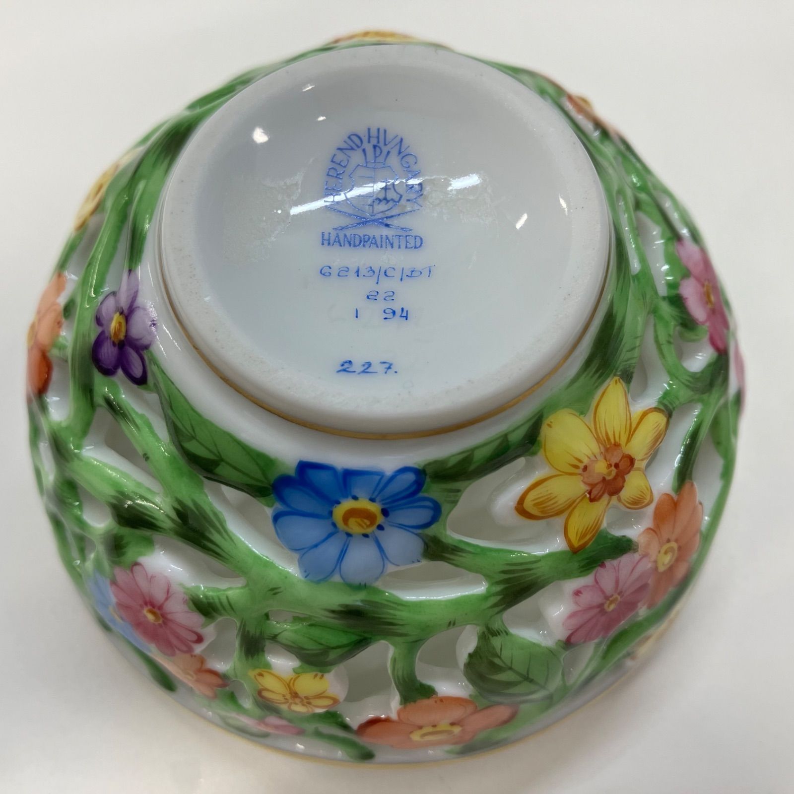 【最終値下げ‼️】ヘレンド　HEREND ボンボニエール Herend (ヘレンド) ボンボニエール パセリ 蝶々 USED