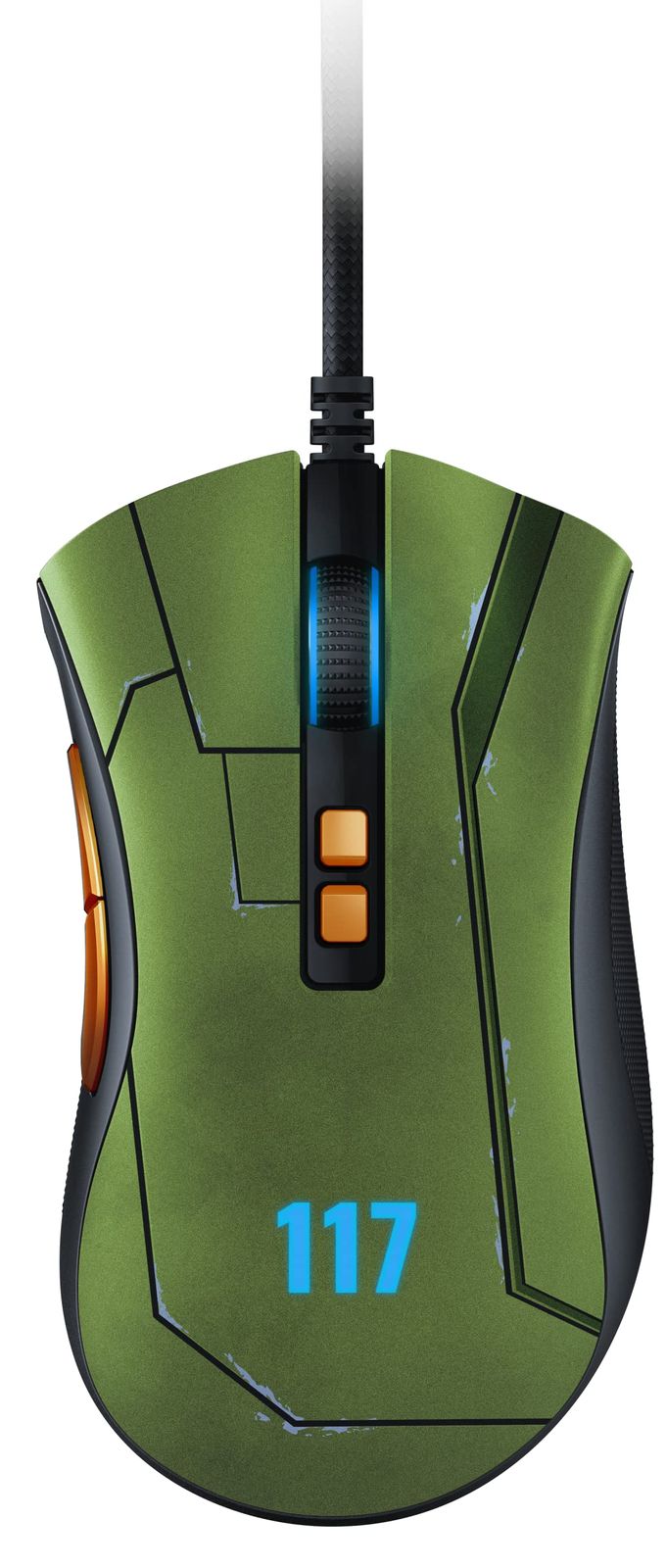 Razer DeathAdder V2 ゲーミングマウス HALO Infinite Edition 右手エルゴノミック形状 Focus センサー 20000DPI 軽量112g 光学ス 単品 82g | 8ボタン | HALO Infiniteコラボ