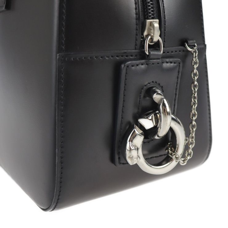 美品✨Cartier パンテール カーフレザー ハンドバッグ ミニ ボストン 黒 カルティエ/ハンドバッグ/パンテール ドゥ カルティエ トップ
