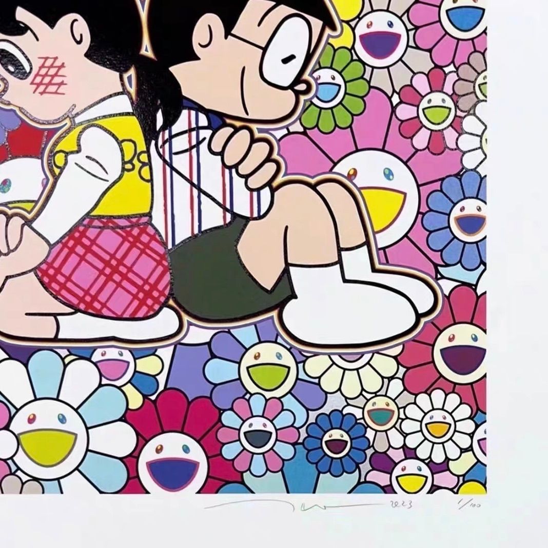 村上隆　Flower #3167 DrunkwithChampagne 村上隆 版画 Murakami.Flower #3167（版画 手厚い 村上隆 #3167