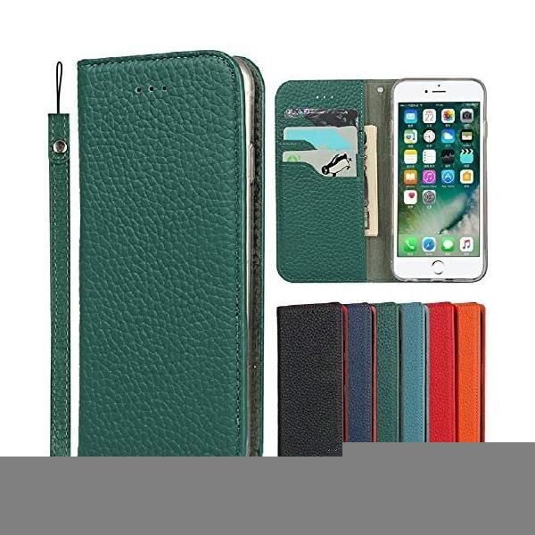 超激得，人気 6.1 インチ レザー iPhone12 ケース 手帳型 iPhone12pro 手帳型ケース (ライチ紋本革-ダーク 02-iPhone ) iPhoneケース・カバー