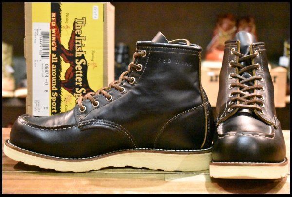 8E 18年 レッドウィング 9874 アイリッシュセッター ブラック クローンダイク 黒 モックトゥ ブーツ redwing HOPESMORE FE496