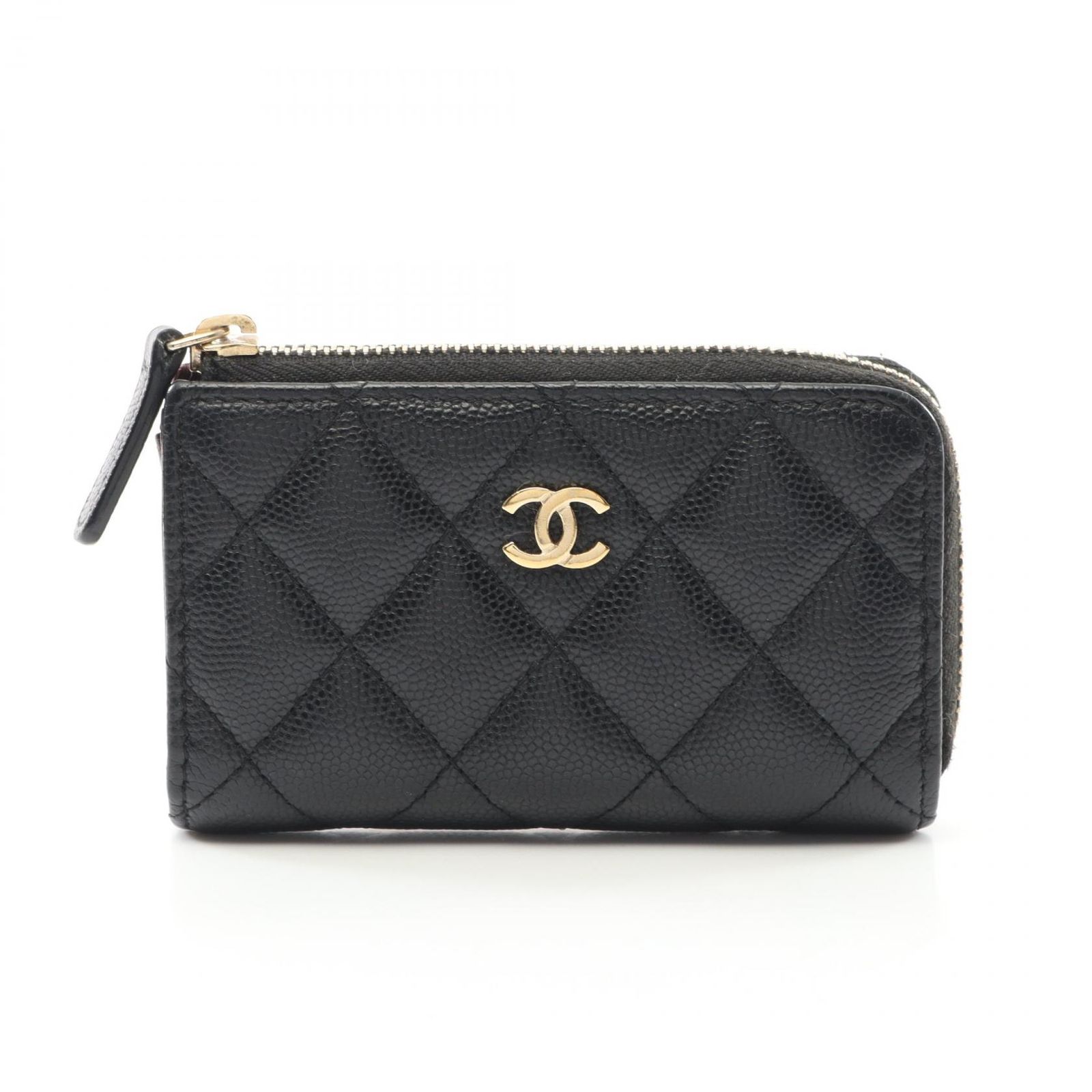 シャネル CHANEL コインケース マトラッセ コインケース AP0221 ブラック キャビアスキン グレインドカーフ マトラッセ コインケース レディース Used A