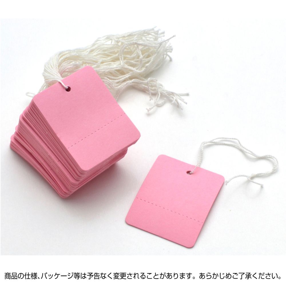 （まとめ買い）ササガワ 糸付き提札(値札) 小 桃地 ミシン目入 縦40mm×横32mm 500枚入 18-120 【×3セット】