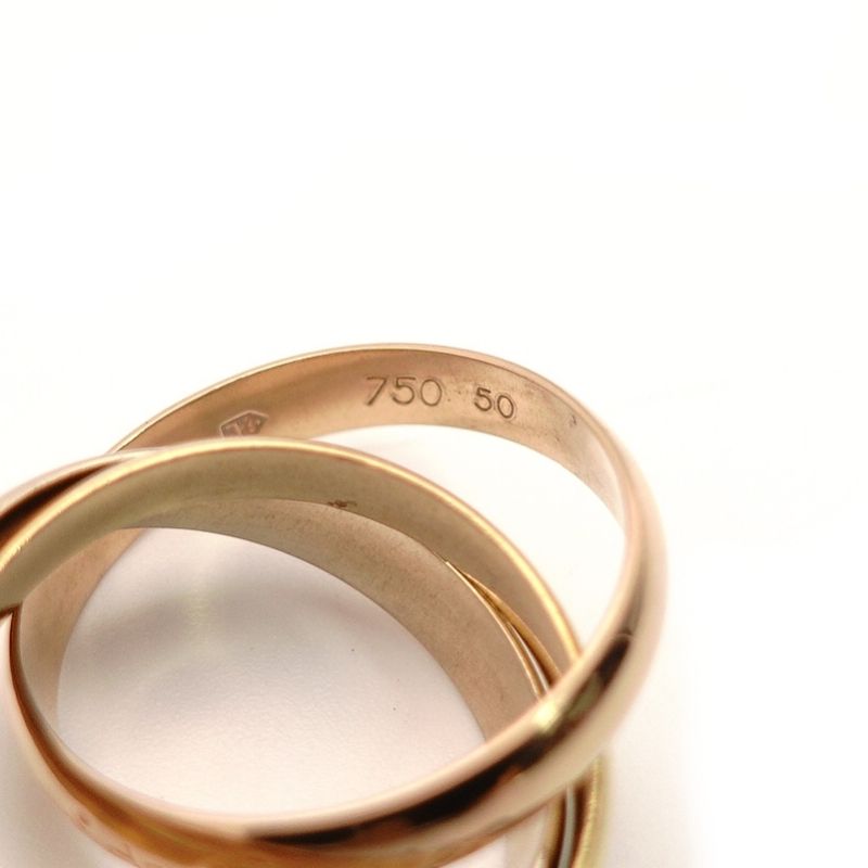 カルティエ Cartier トリニティ リング 指輪 #50 約10号 750 K18 約7.5