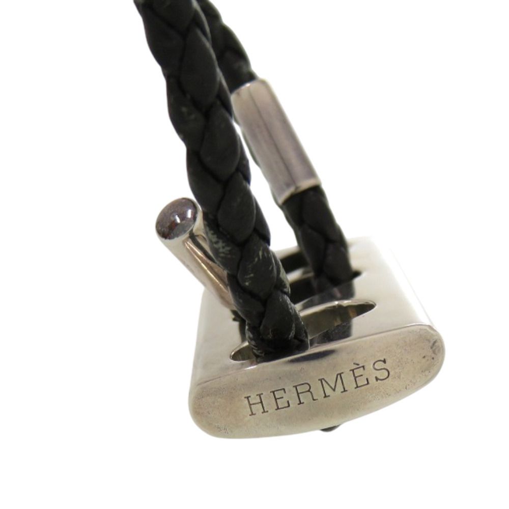 極美品 エルメス ミュール シルバー金具 ブラック レザー 美品☆HERMES エルメス オズ シルバー金具 ケリーバックル レザー