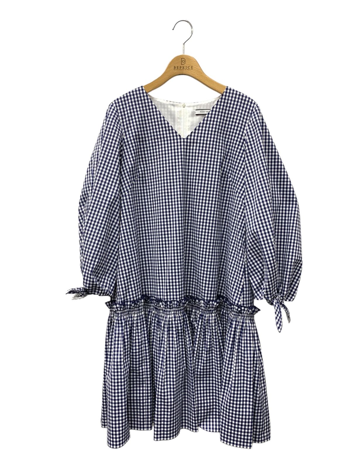 フォクシー　フォクシーニューヨーク　ワンピース　チェック　40 FOXEY NEWYORK フォクシー ドレス ソーティ ギンガムチェック