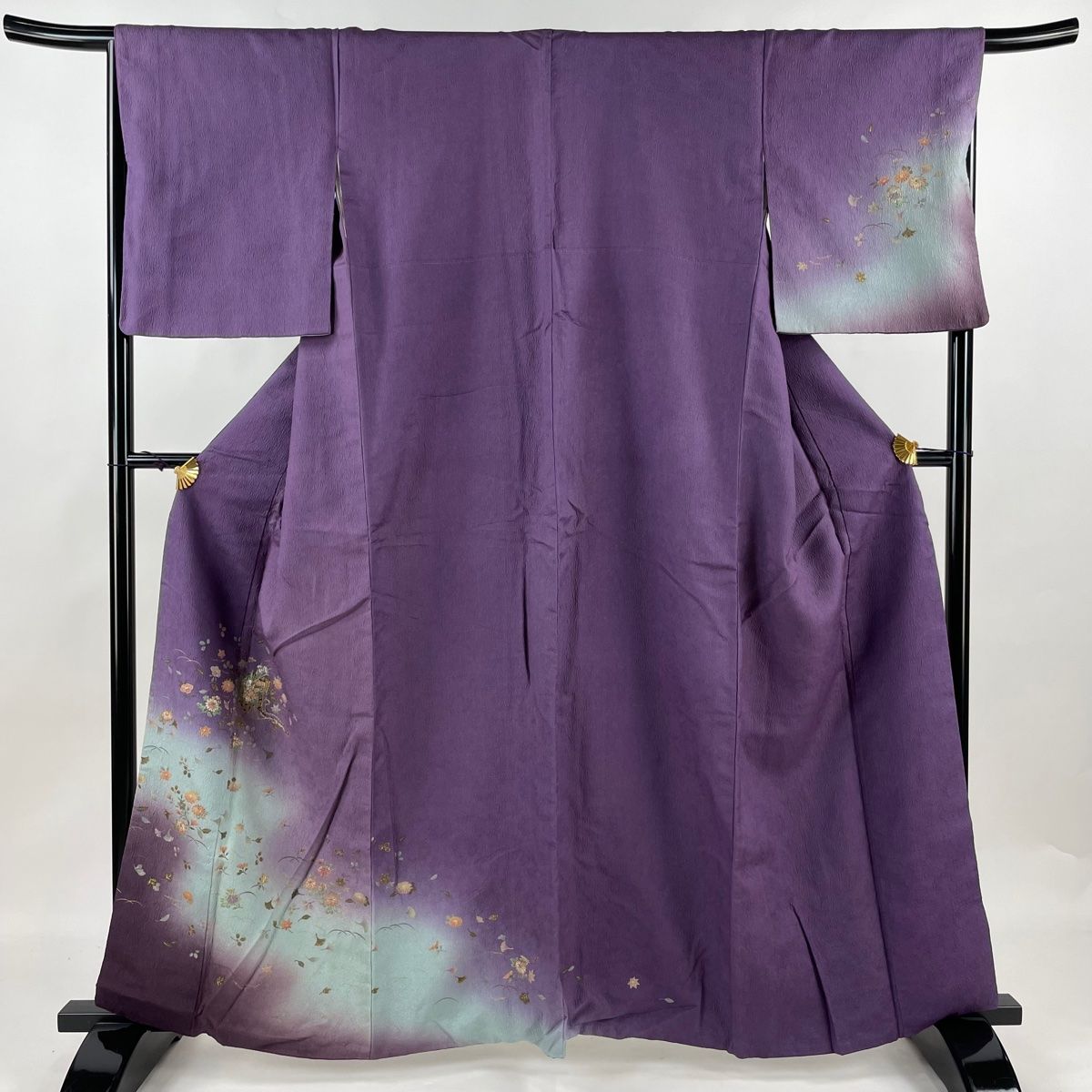 振袖 身丈168cm 裄丈64.5cm M 袷 袋帯フルセット 御所車 桜 金彩  