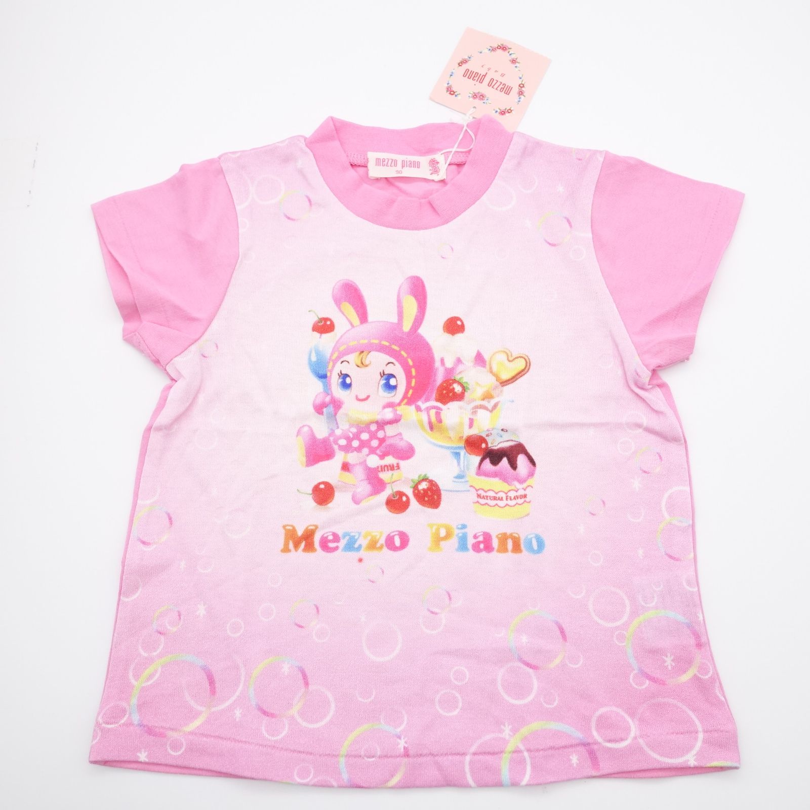 メゾピアノ mezzopiano ベリエちゃん 90cm 半袖 Tシャツ ピンク系 新品 