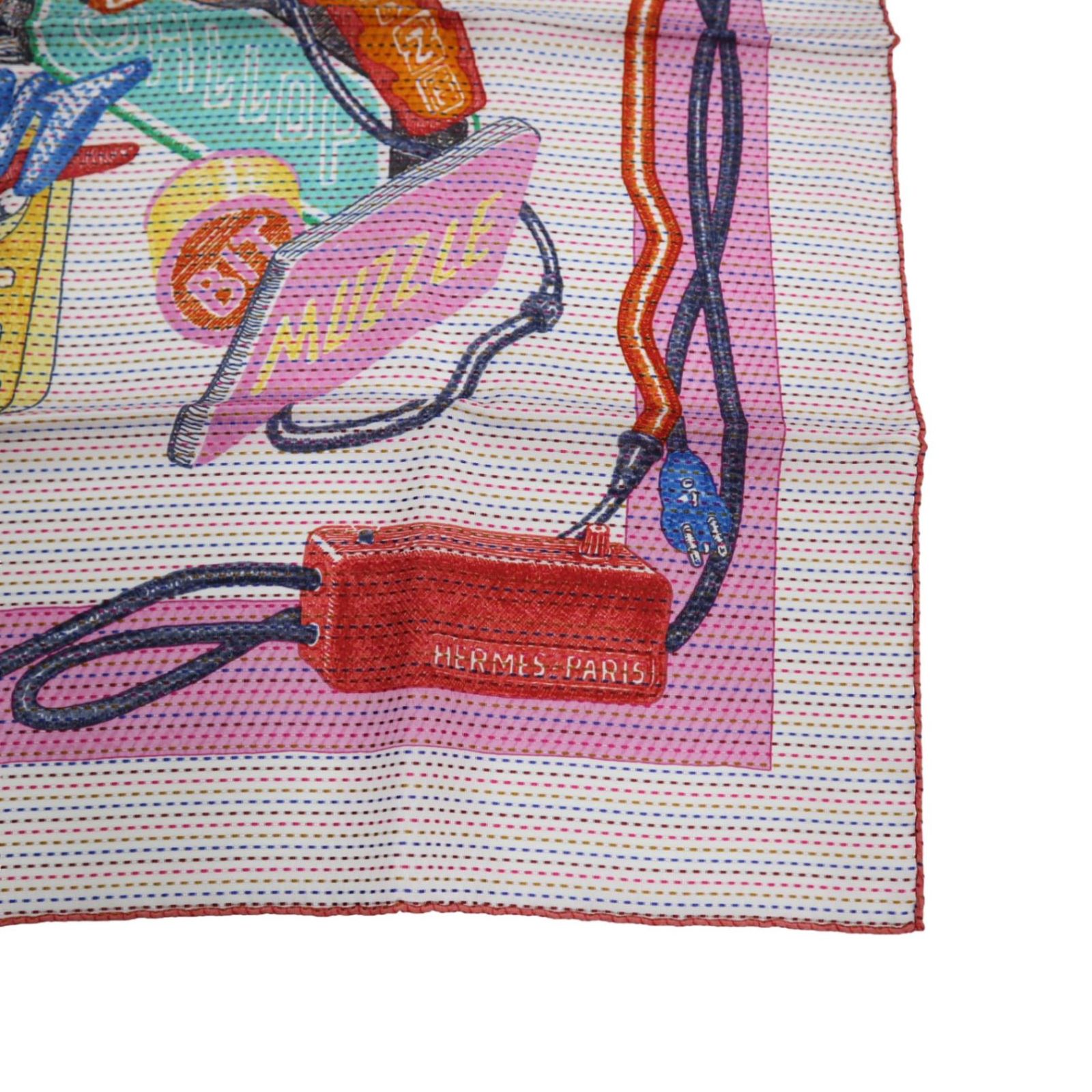 未使用 HERMES エルメス スカーフ カレ70 CHEVAL OSCOPE NEON シュヴァ