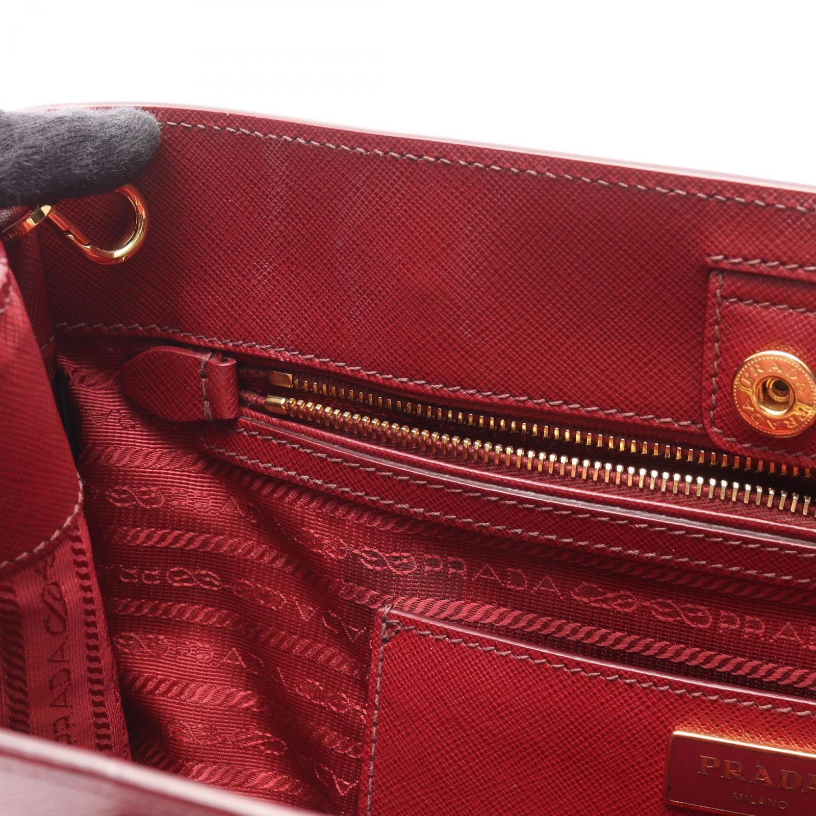 プラダ PRADA ハンドバッグ VIT DAINO レッド サフィアーノレザー VIT  