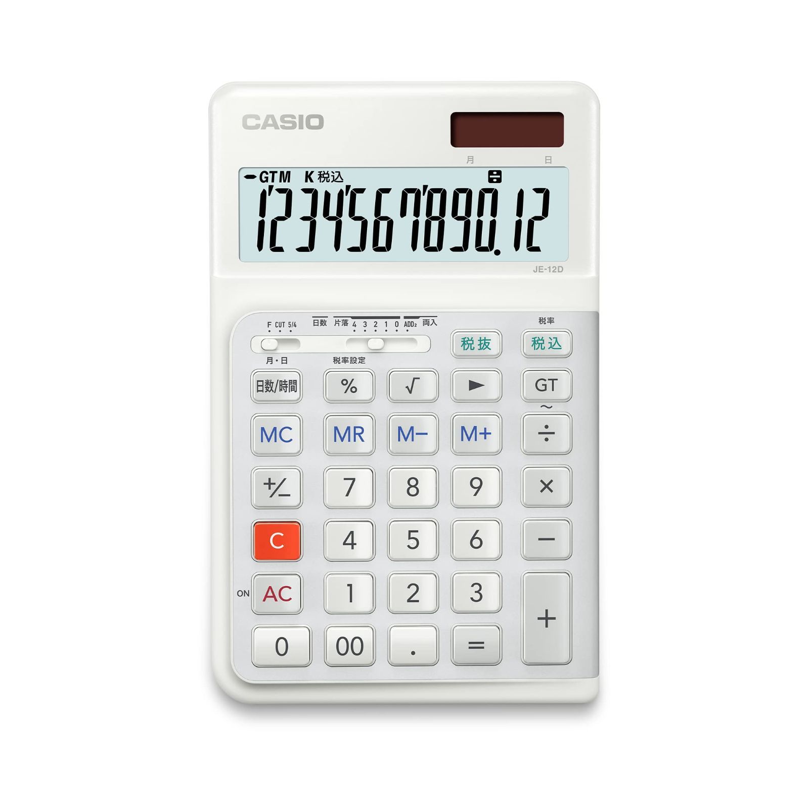 新着商品カシオ 人間工学電卓 12桁 日数時間計算機能 ジャストタイプ ホワイト JE-12D-WE-N エコマーク認定 暮らしを便利に  メルカリ