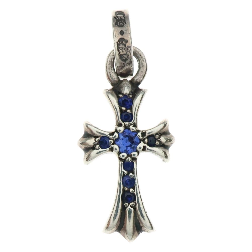 CHROME HEARTS クロムハーツ CRS BBYFAT P SAP ベイビーファットクロス PAVEサファイア ペンダントトップ シルバー BCA236