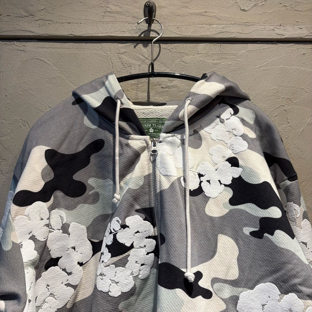 DENIM TEARS グレー ジップパーカー M DENIM TEARS グレー ジップパーカー M