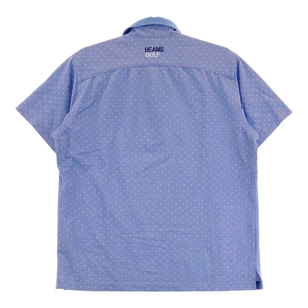 サイズ：L BEAMS GOLF ビームスゴルフ 半袖ポロシャツ ドット柄 ブルー