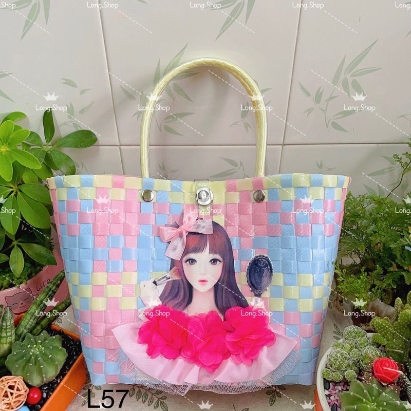 プラかご V39  ハンドメイド PPバンド エコバッグ カラフル