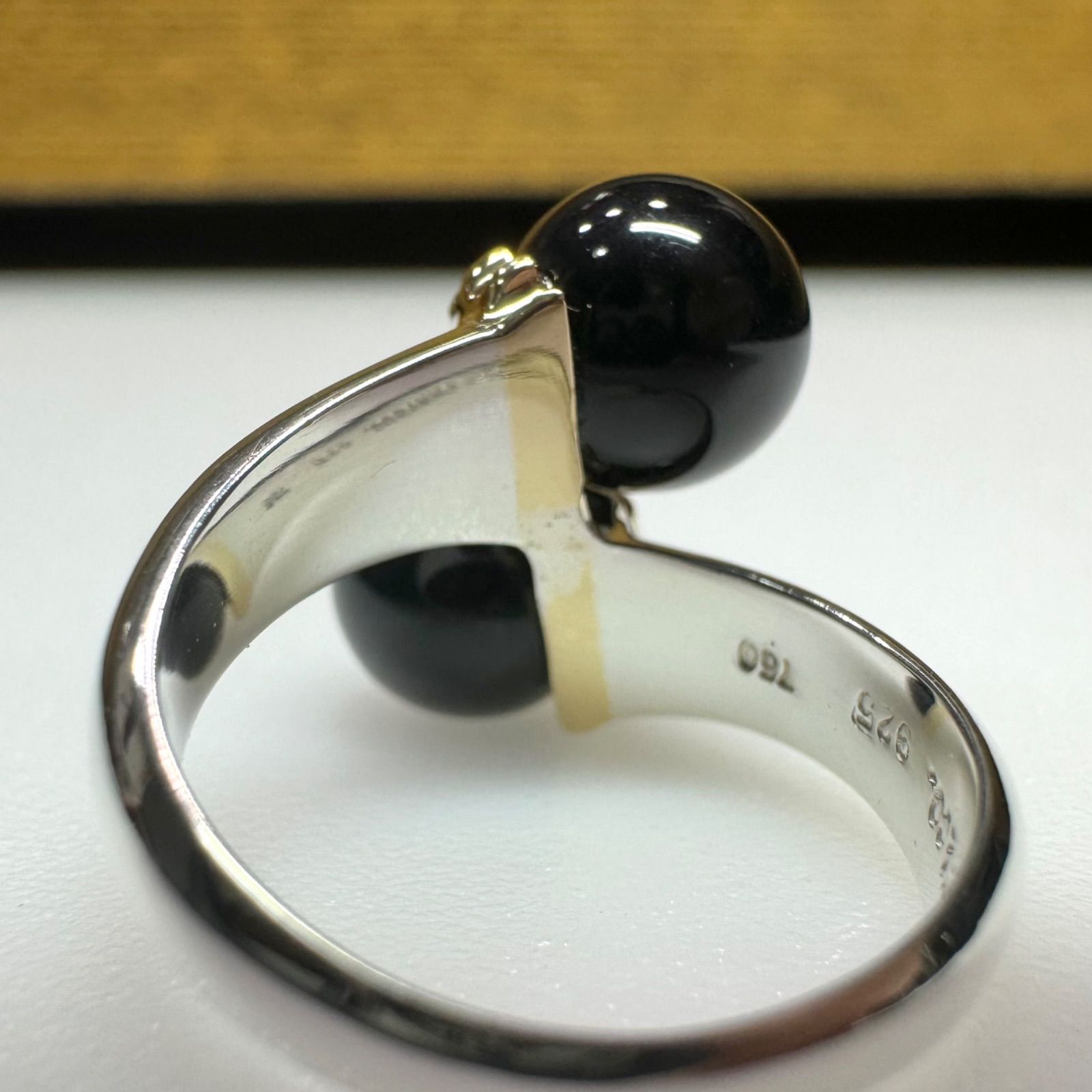 希少 Tiffany &Co. k18/sv オニキス コンビ リング Au750 シルバー 925
