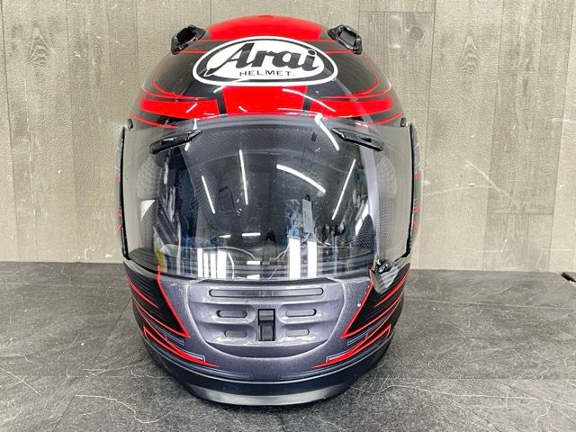 ARAI Rapide-IR バイク用 フルフェイス ヘルメット 【中古】 アライ ラパイド 61 62未満 赤 黒 白/58337 - 日本大特価