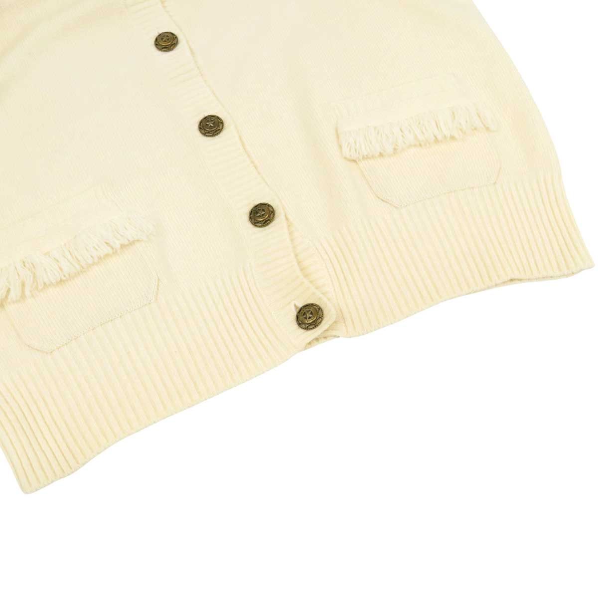  シャネル カシミヤ フリンジ カーディガン レディース アイボリー CHANEL アパレル 小物 その他 トップス