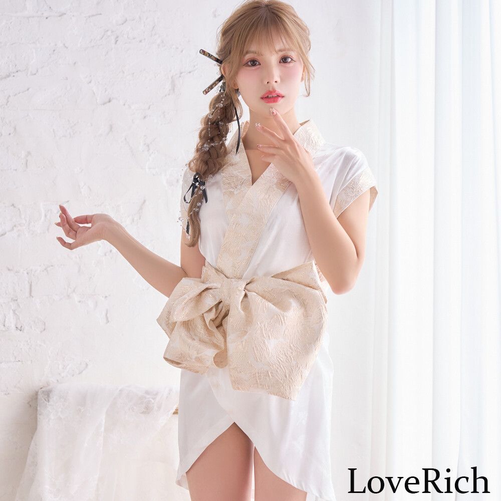 LoveRich ラブリッチ 【2点セット】花柄ノースリーブ ミニ 豪華 帯