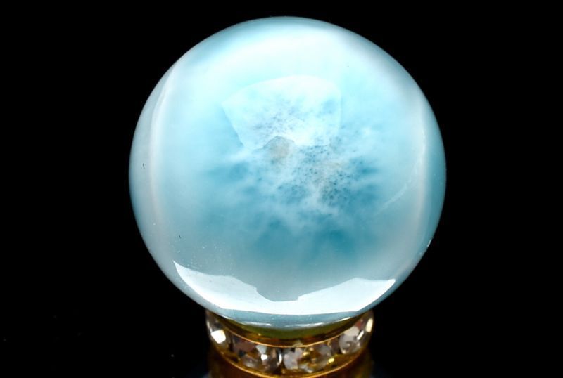 １点物 大珠 三大ヒーリング ラリマー 18mm 大珠 貫通穴 ビーズ パワーストーン 天然石 _P8516