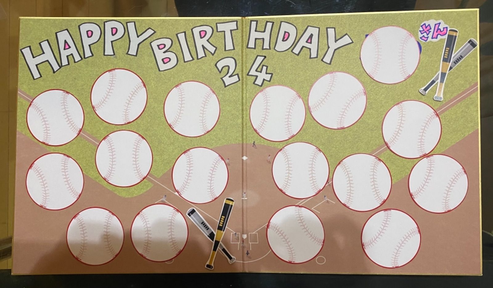 野球　メッセージカード40枚(ボール型)
