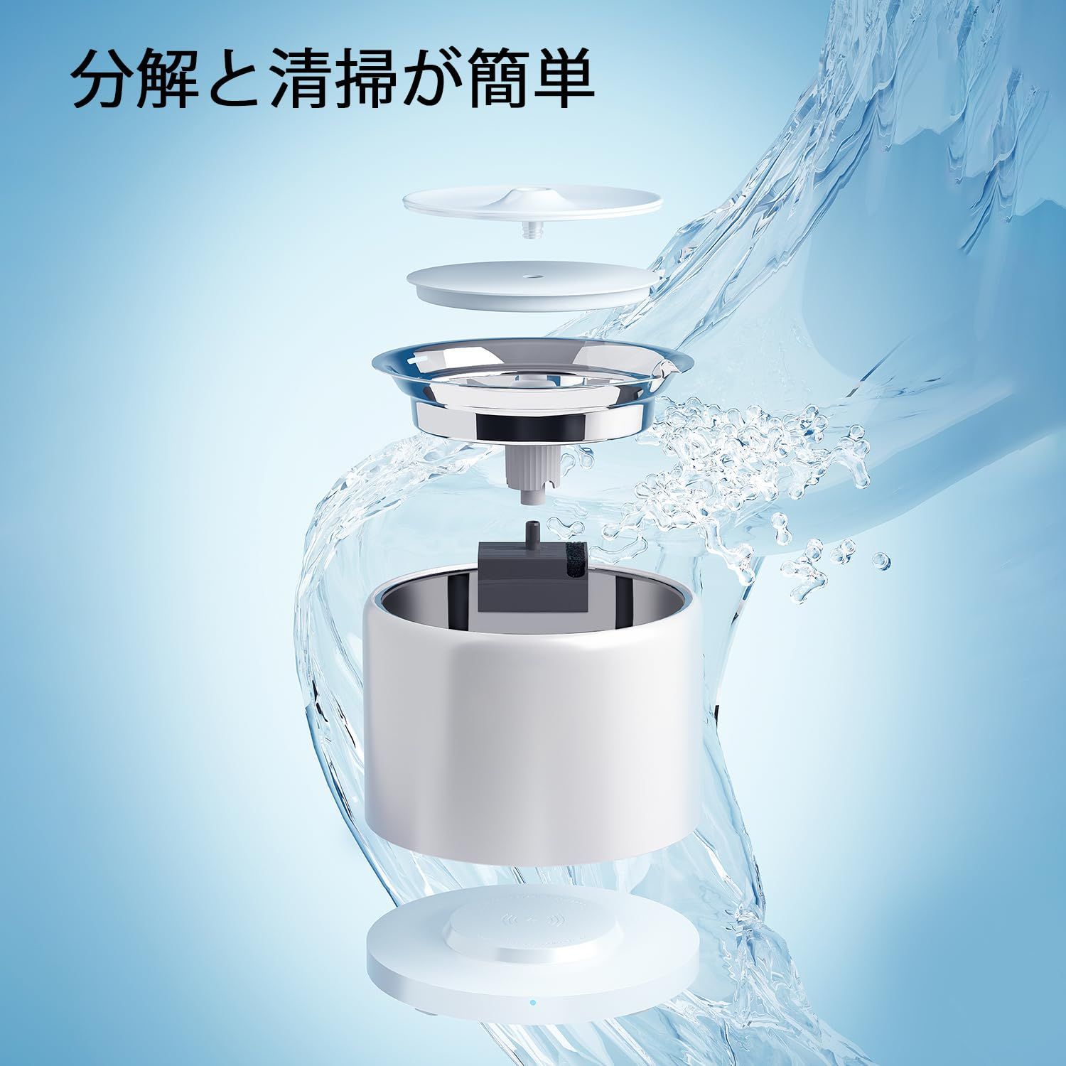 数量 PETKIT ペット 給水器 水飲み器 コードレス 静音ポンプ 循環式 三重濾過 自動パワーオフ LEDライト付き 大容量 猫 犬 1.8L ホワイト EVERSWEET 3 PRO WWW_GEBZETESISAT_COM_TR