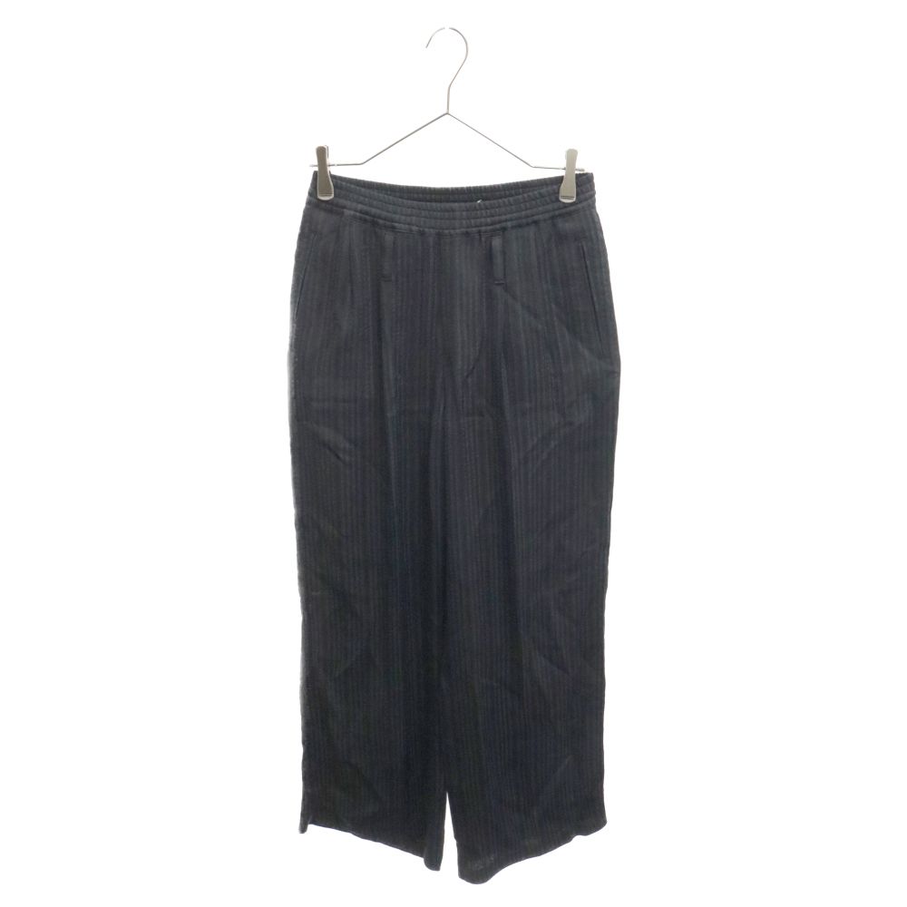 MASU (エムエーエスユー) 23AW HICKORY EASY PANTS ストライプレーヨンロングパンツ ブラック MFFW-PT1123