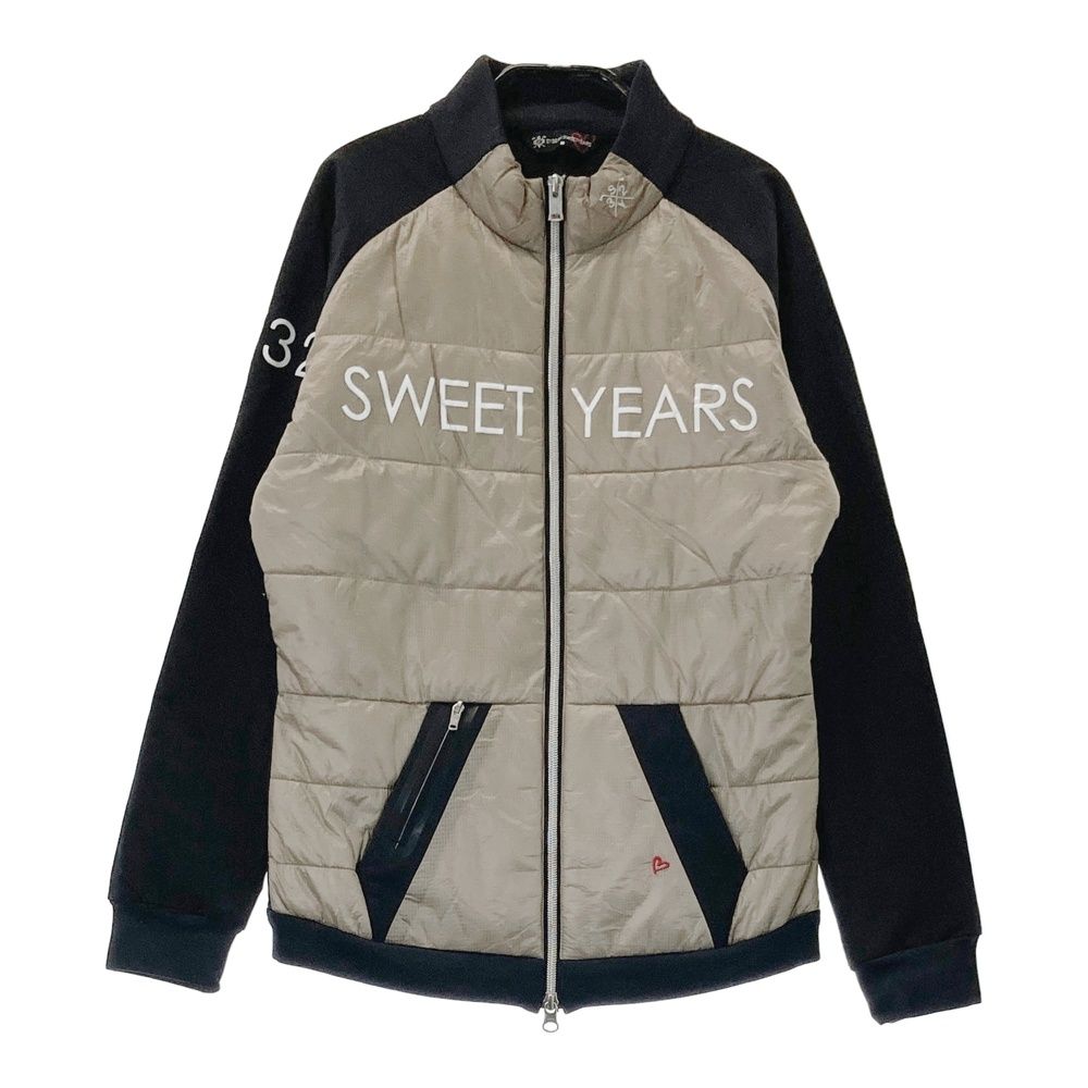 サイズ M SY32 BY SWEET YEARS GOLF エスワイサーティトゥ 裏起毛 切替 中綿 ジップジャケット チェック柄 ベージュ系 240101503708 ゴルフウェア レディース ストスト