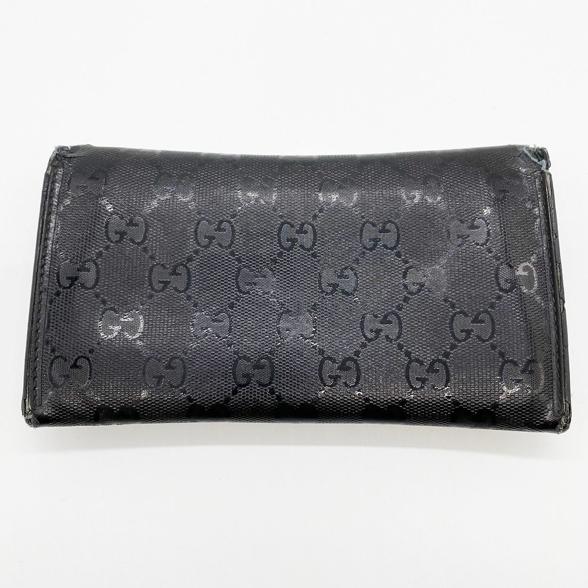 ジャンク品 GUCCI グッチ 245908 長財布 ブラック GGインプリメ 黒